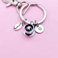 Coffee Bean Keychain, Coffee Charm, Coffee Cup and Saucer Charm, Coffee Gift, Personalized Gift, N50B