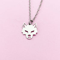 Silver Wolf Charm Necklace, AN4792