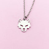 Silver Wolf Charm Necklace, AN4792