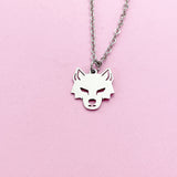 Silver Wolf Charm Necklace, AN4792