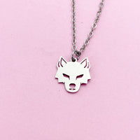 Silver Wolf Charm Necklace, AN4792