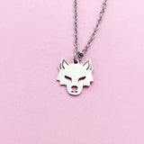 Silver Wolf Charm Necklace, AN4792