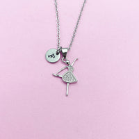 Ballet Girl Dance Necklace in Silver Gold Rose Gold Option, Personalized Gift, N1447