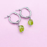 Peridot Earrings in Silver, Natural Gemstone Jewelry, AN3974