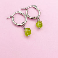 Peridot Earrings in Silver, Natural Gemstone Jewelry, AN3974