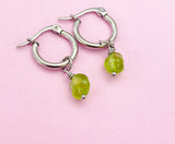 Peridot Earrings in Silver, Natural Gemstone Jewelry, AN3974