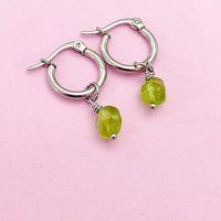 Peridot Earrings in Silver, Natural Gemstone Jewelry, AN3974