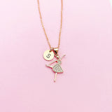Rose Gold Ballet Dance Girl Charm Necklace, Daughter Necklace, Gift for Daughter Granddaughter Niece Girl Jewelry, Personalized Gift, N1905