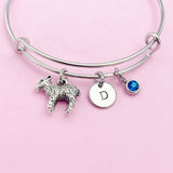 Silver Lamb Charm Bracelet Personalized Customized Monogram Jewelry, N1587
