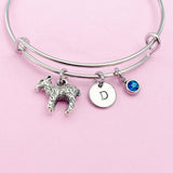 Silver Lamb Charm Bracelet Personalized Customized Monogram Jewelry, N1587