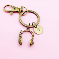 Headphone Charm Keychain Silver or Bronze Option, Headset Charm, DJ Headphone, AN985