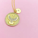 Gold Holy Spirit Dove Cross Necklace Birthday Gift Ideas Personalized Customized Made to Order Jewelry, N3522