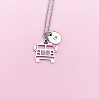 School Bus Necklace Stainless Steel Jewelry, N5231