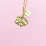 Raccoon Necklace, Gold Raccoon Charm Necklace, N469