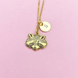 Raccoon Necklace, Gold Raccoon Charm Necklace, N469