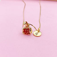 Pomegranate Necklace, Cubic Zirconia Jewelry, CN3796