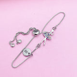 Silver Ballet Bracelet, Dance Girl Bracelet, Ballet Gift, Dance School, Ballet School Gift, N4208