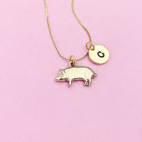 Gold Pig Charm Necklace, AN1121