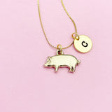 Gold Pig Charm Necklace, AN1121