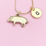 Gold Pig Charm Necklace, AN1121