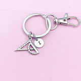 Protractor Triangle Ruler Keychain, Bracelet Necklace in Option, Engineer Architect Gifts, BN767