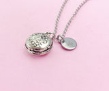 Silver Hamburger Charm Necklace, AN721