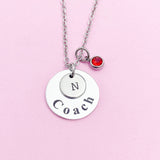 Silver Coach Necklace Best Christmas Gifts for Coach, School Sport Coach Gifts, D010