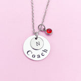 Silver Coach Necklace Best Christmas Gifts for Coach, School Sport Coach Gifts, D010