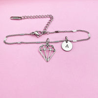 Silver Diamond Bracelet, Daimond Shaped Charm, N5152