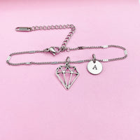 Silver Diamond Bracelet, Daimond Shaped Charm, N5152