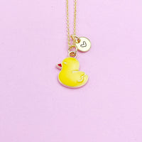 Duck Necklace, Cute Yellow Duckling Bird Necklace Gifts, Best Graduation Gift, Birthday Gifts, Personalized Initial Gift, N4353