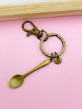 Bronze Kitchen Utensil Spoon Charm Keychain, Personalized Keychain, N2663