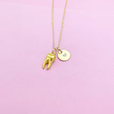 Gold Molar Tooth Charm Necklace, Dentist Dental Jewelry Gifts, N5351