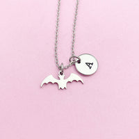 Bat Necklace, Stainless Steel Bat Charm Necklace, N1054