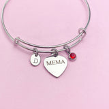 Mema Heart Stainless Steel Bracelet, Mother's Day Gift, Personalized Gift, D453