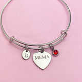 Mema Heart Stainless Steel Bracelet, Mother's Day Gift, Personalized Gift, D453