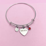 Mema Heart Stainless Steel Bracelet, Mother's Day Gift, Personalized Gift, D453