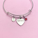 Mema Heart Stainless Steel Bracelet, Mother's Day Gift, Personalized Gift, D453
