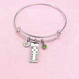 Domino Bracelet, Domino Tile Charm, Domino Playing Club Gift, Domino Game Charm, AD077