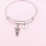 Silver Caduceus Charm Bracelet, N761