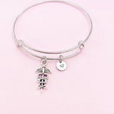Silver Caduceus Charm Bracelet, N761