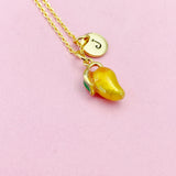 Mangoes Necklace, Gold Mangoes Tropical Fruit Necklace, Birthday Gift, N5164