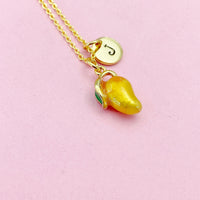 Mangoes Necklace, Gold Mangoes Tropical Fruit Necklace, Birthday Gift, N5164