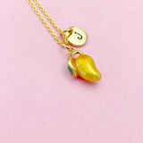 Mangoes Necklace, Gold Mangoes Tropical Fruit Necklace, Birthday Gift, N5164