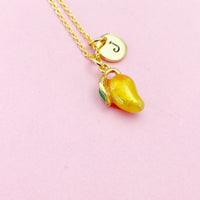 Mangoes Necklace, Gold Mangoes Tropical Fruit Necklace, Birthday Gift, N5164