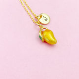 Mangoes Necklace, Gold Mangoes Tropical Fruit Necklace, Birthday Gift, N5164