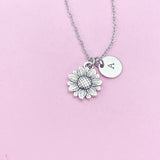 Silver Sunflower Charm Necklace, N1900