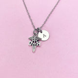 DH Caduceus Necklace, Dental Hygienist Gift, N197F