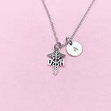 DH Caduceus Necklace, Dental Hygienist Gift, N197F