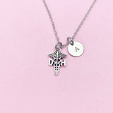DH Caduceus Necklace, Dental Hygienist Gift, N197F